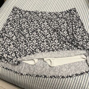 adidas Black and White Floral Athletic Skort